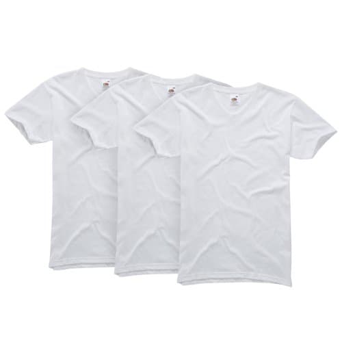 Image of Fruit of the Loom Men's Original V-Neck T-Shirt 3-Pack - White - Large