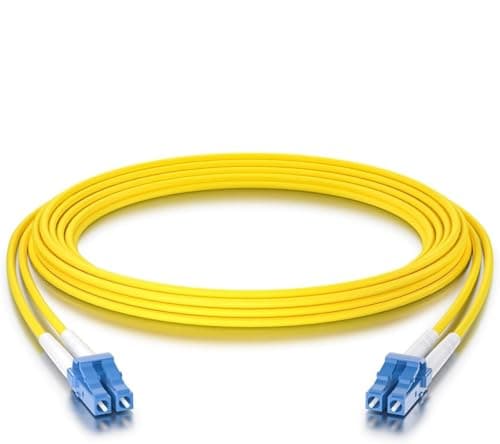 Image of 10Gtek Fiber Patch Cable - LC to LC OS2 10Gb/Gigabit Singlemode Jumper Duplex 9/125 LSZH Fiber Optic Cord for SMF SFP Transceiver, Yellow, 0.5-Meter(1.65ft)