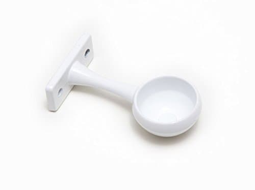 Image of 2 x Wardrobe Rod Rail END SOCKETS Bracket Screw Fixed 25MM White