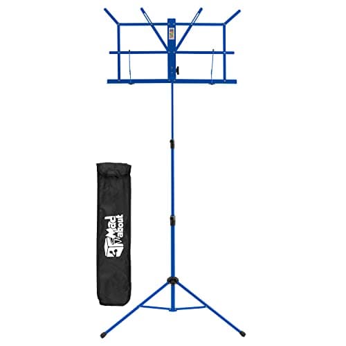 Image of Mad About MA-MS04 Folding Music Stand - Easy Folding Portable Sheet Music Holder with Carry Bag, Blue