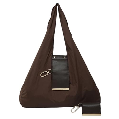 Image of Keychain Tote Bag, Foldable Tote Bag, Expandable Leather Mini Bags With Key Ring, Portable Handbag For Daily Errands