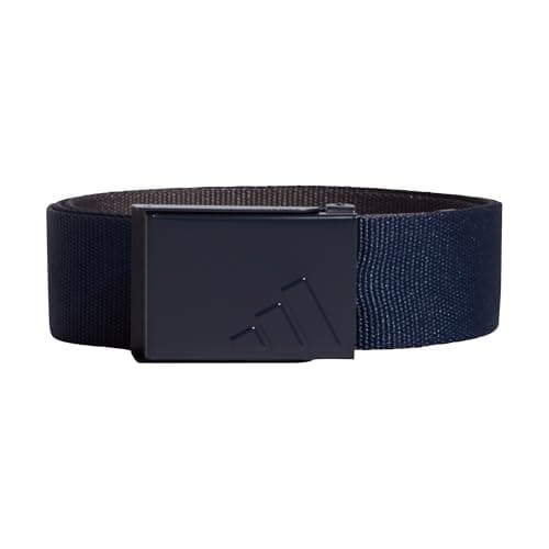 Image of adidas Men's Reversible Webbing Belt Apparel_Belt, collegiate navy/grey five, M-L