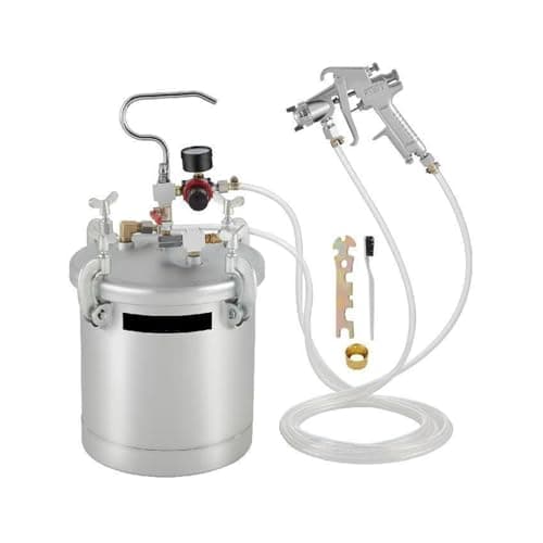 Image of 10L / 2.5 Gallon Pressure Paint Pot Sprayer Tank with Spray Gun & Hose for Home Exteriors Or Commercial Painting Spraying for Beginners DIY