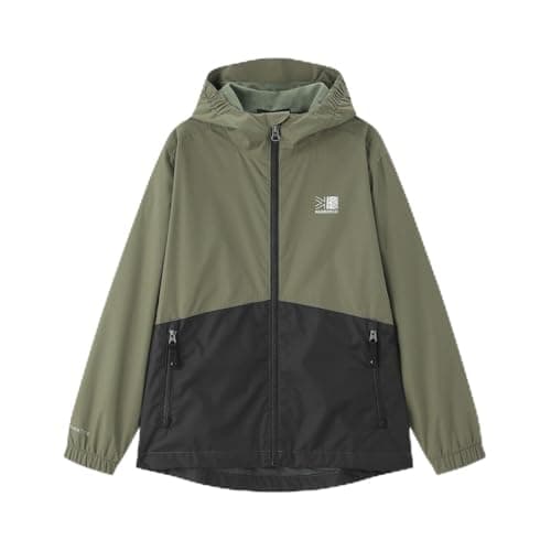Image of Karrimor Kids Sierra Hooded Waterproof Jacket Long Sleeve Khaki/black 11-12 Years