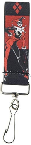 Image of Buckle-Down womens unisex-adultJoker Dc Comics Supervillain Harley Quinn Stripes Key Fob - Key Chain - multi - 700146134316