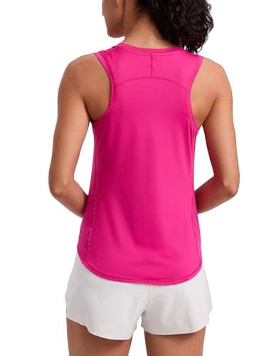 Image of CRZ YOGA Lightweight Tank Top for Women Racerback Sleeveless Workout Tops High Neck Athletic Running Shirts Granita Pink 14