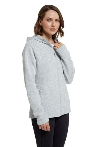 Image of Mountain Warehouse Nevis Full Zip Womens Fleece Jacket - Lightweight, Compact & Breathable Coat with Pockets - For Spring Summer Walking &Travelling Grey Women's Size 10