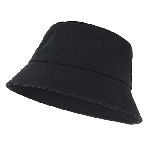 Image of Yolev Unisex Bucket Hat Solid Colors Sun Hat with UV Protection Packable Summer Hats for Outdoor Sports (Black)