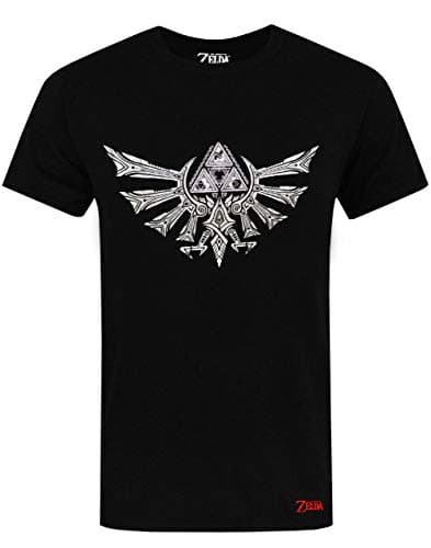 Image of Legend of Zelda T-Shirt Nintendo Triforce Game Logo Black Short Sleeve Men's Tee