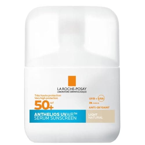 Image of La Roche Posay Anthelios UVAIR Serum Sunscreen SPF50+ Light, Tinted Serum Sunscreen with Hyaluronic Acid, Niacinamide & Vitamin E, High UVA/UVB Protection for All Skin Types, 50ml