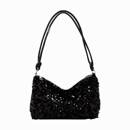 Image of Sequin Clutch Bag for Women, Evening Bags Sparkly Ladies Handbag Women's Clutches Small Shoulder Bag Y2K Handbags with Leather Strap Underarm Hobo Purse Glitter Clutch Bags for Wedding Party Prom