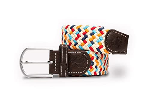 Image of SWOLE PANDA Unisex Recycled Woven Belt, Elastic Belt for Men and Women, Belt Buckle Stretch Woven Belt - Multicolour Zigzag