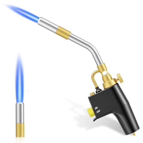 Image of SenDeluz MAPP Gas Torch, Portable High Intensity Torch Trigger Start Propane Torch Head Plumbing Soldering Blow Torch Professional Brazing Torch for Welding Machine Maintenance Cooking Melting