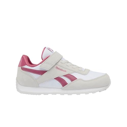 Image of Reebok Glide Low Elastic & Top Strap Trainers, White/Barely Grey/Studio Pink, 31 EU, White Barelygrey Studio Pink, 12 UK Child