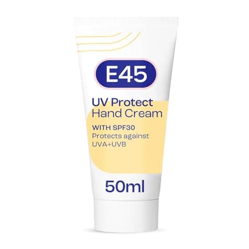 Image of E45 UV Protect Hand Cream SPF30 - Protect Against UVA/UVB & Sun-Induced Dark Spots, 50ml - Moisturising Hand Cream for Dry & Sensitive Skin