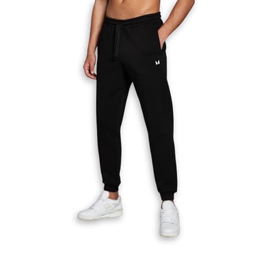 Image of Myprotein MP Men’s Rest Day Joggers - Black | Cotton-Rich Soft Touch Joggers | Regular Fit with Drawstring Waist | Everyday Comfort & Loungewear Bottoms - L