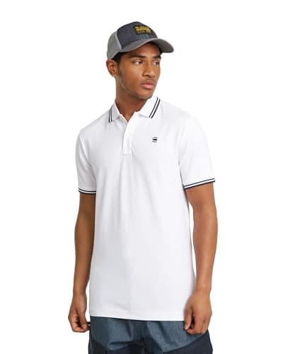 Image of G-Star Men's Dunda Slim Stripe Polo , White (white D17127-5864-110), M
