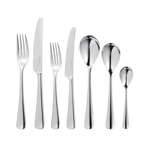 Image of Robert Welch Malvern Bright: 42 Piece Cutlery Set for 6 Place Settings | Premium 18/10 Stainless Steel Mirror Finish. Dishwasher Safe. Gift Boxed.