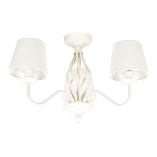 Image of ValueLights | Traditional Cream 3 Light Ceiling Light Chandelier for Living Room with Fabric Lampshade | Shades, Home Décor Essential | Included LED Bulb | 49cm Shade Width | Mains Wired