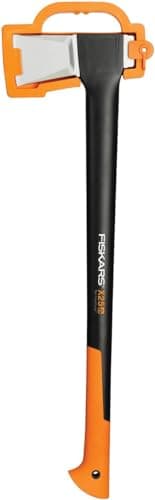Image of Fiskars Splitting Axe XL X25, 2.5 kg, incl. storage and carrying case, Length: 77 cm, Non-stick high Steel blade covering/fibreglass handle, Black/Orange, 1015643