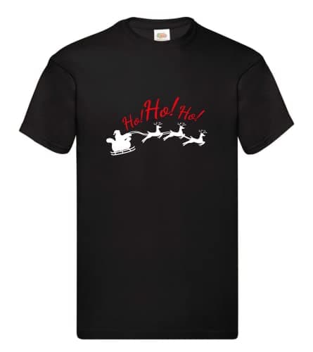 Image of Mens Christmas T Shirts Ladies Xmas t-Shirts Unisex Tee Tops Womens Novelty Funny Holiday T-Shirt Ho Ho Ho BK 2XL