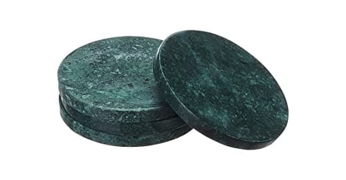 Image of EHC Marble Coaster Set of 4, Coasters for Mugs Drink Coasters for Coffee Table, Solid Marble Green