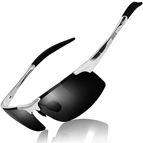 Image of DUCO Men's Driving Sunglasses Polarised Glasses Sports Eyewear Fishing Golf Goggles 8177S (Silver Frame Gray Lens)