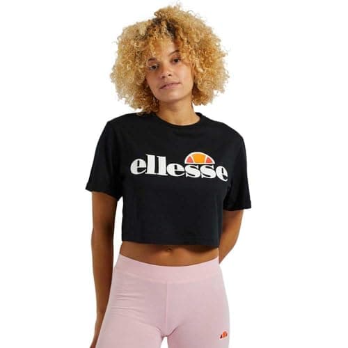 Image of ellesse Women's Alberta Cropped Tee T shirt, Anthracite, 6 EU