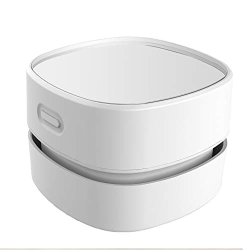 Image of ODISTAR Desktop Vacuum cleaner,Mini table dust sweeper Energy Saving with auto power-off function,Cordless&360º Rotatable Design for Keyboard/Home/Office (white charging)