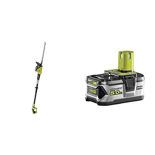 Image of Ryobi ONE+ 18V OPT1845 Cordless Pole Hedge Trimmer, 45cm Blade (Body Only) & RB18L50 ONE+ Lithium+ 5.0Ah Battery, 18 V