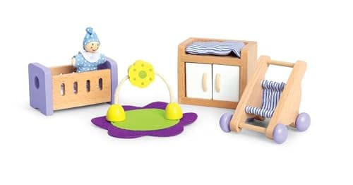 Image of Hape E3459 Baby's Room - Wooden Dolls House Accessories