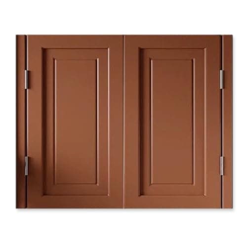 Image of Solid Wood Double Sa Doors W70-150cm, Café Sle Hind Partit, 2 Panels for Entry, Kitchen, Living Room, Office (Brown, W98*H90cm)
