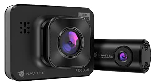 Image of NAVITEL R250 Dual Front & Rear Dashcam | Full HD Car Dashboard Front Video Camera with Built-in Screen | Additional Rear Camera | Wide Angle, Night Vision, Impact Sensor & Parking Mode