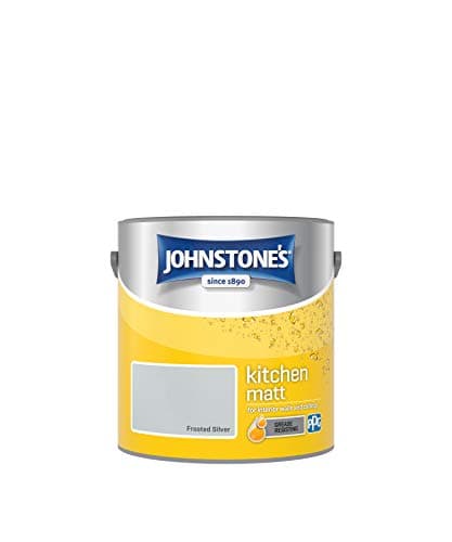 Image of Johnstone's - Kitchen Paint - Frosted Silver - Matt Finish - Grease & Stain Resistant - Suitable for Kitchen Walls & Ceilings - Highly Durable - Low Odour - 12m2 Coverage per Litre - 2.5L