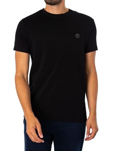Image of Timberland Men's Slim Fit Embroidered Logo T-Shirt, Black Pavement, XL