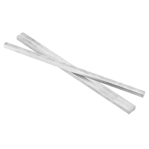 Image of sourcing map 3 Pcs Square Steel Key Stock, 3/8" x 3/8" x 12" Cold-Drawn 45# Steel Bars Precision Key Stock for Gearbox Coupling, Silver Tone