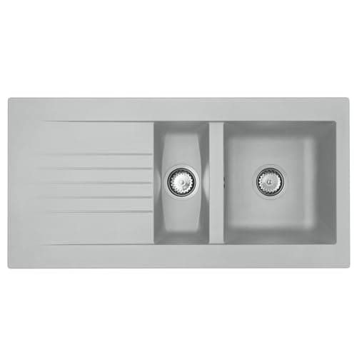 Image of Liquida KAV150CG 1.5 Bowl Composite Reversible Grey Kitchen Sink and Waste Kit