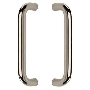Image of D Shaped Pull Handles - Back to Back Fixing - Polished Stainless Steel - 425mm x 22mm