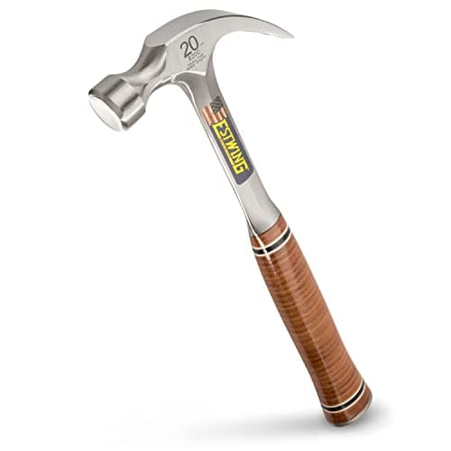 Image of Estwing E20C Curved Claw Hammer - Leather Grip,Blue Finish,560g (20oz)