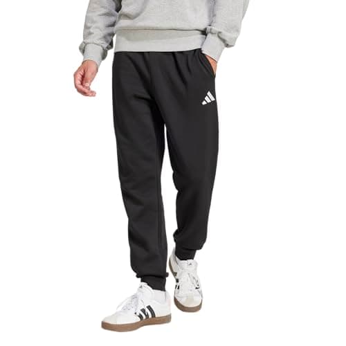 Image of adidas Men's Essentials Feelcozy Fleece Pant, Black/White, S
