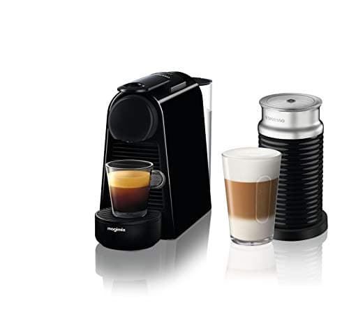 Image of Nespresso 11377 Essenza Mini Coffee Machine with Aeroccino, Pure Black by Magimix