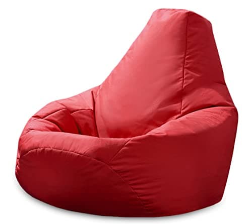 Image of Beautiful Beanbags - Adult Highback Beanbag Chair - Large Water-Resistant for Indoor and Outdoor Use - Lounge or Gaming Chair - Manufactured in UK (Red)