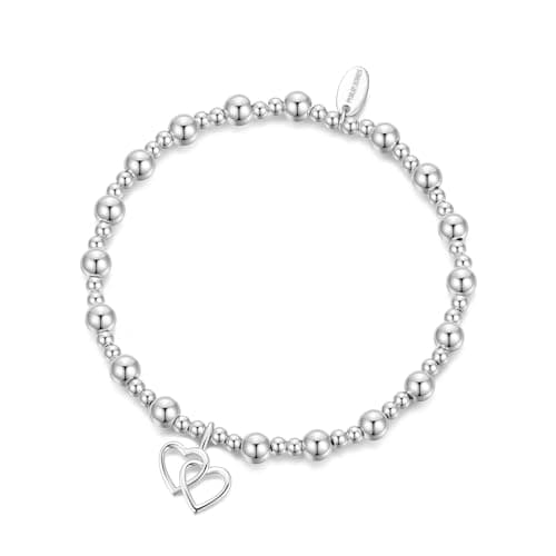 Image of Philip Jones Heart Link Beaded Stretch Bracelet