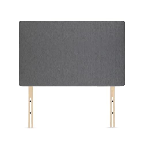 Image of Elixir Furniture Plain Victoria Headboard Divan Bed Bedroom Decor Hotel Furniture Chenille Fabric (Light Grey, 4ft6 Double)