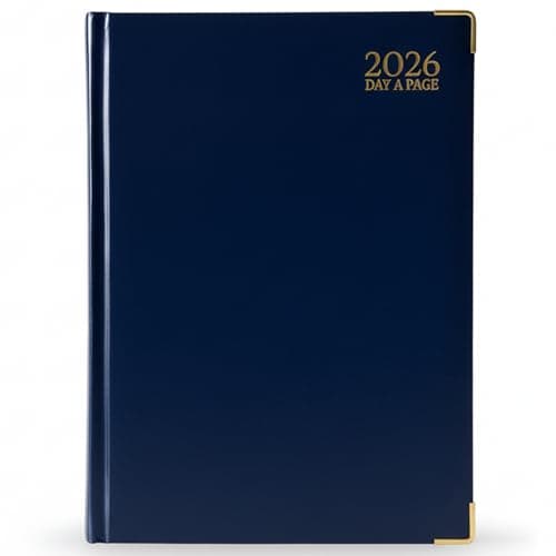 Image of G4GADGET A4 2026 Day a Page Blue Diary Gilt Edges Hardback