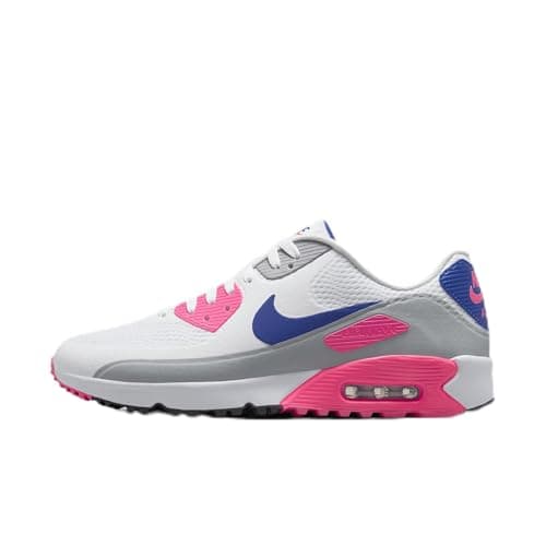 Image of Nike Air Max 90 G Golf Shoes (HV9305-101, White/Laser Pink/Concord), White/Laser Pink/Concord, 7.5 UK