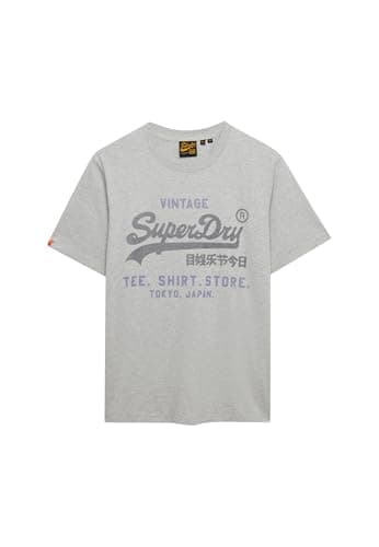 Image of Superdry Men's Vl Heritage Relaxed Tee T-Shirt, College Grey Marl, XL