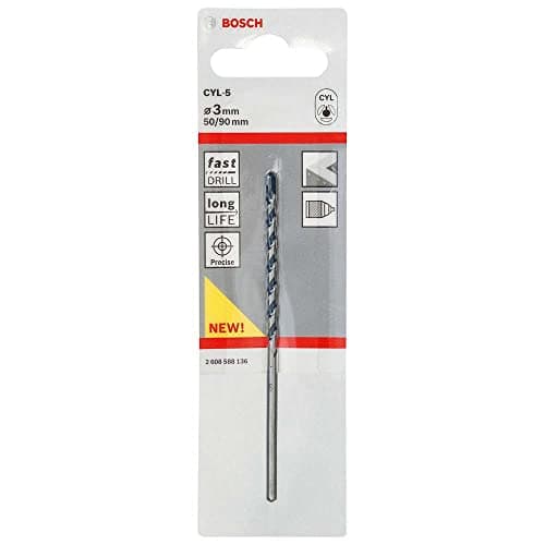 Image of Bosch Professional 1x CYL-5 Concrete Drill Bit (for Concrete, Ø 3 x 90 mm, Robust Line, Accessories for Impact Drills)