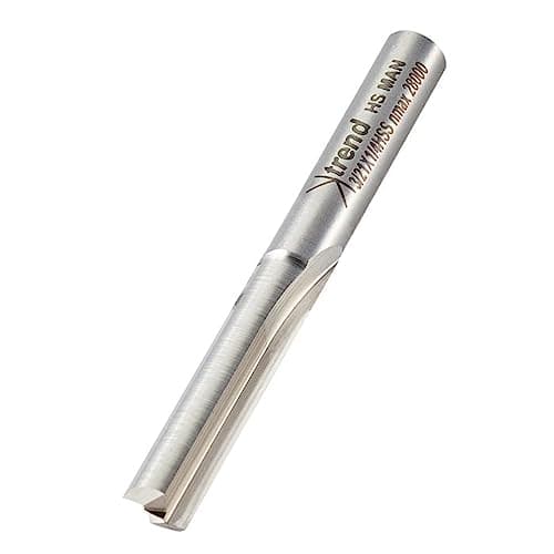 Image of Trend Professional Straight Two Flute Router Cutter, 1/4 Inch Shank, 6.3mm Cut Diameter & 28mm Cut Length, High Speed Steel, 3/21X1/4HSS
