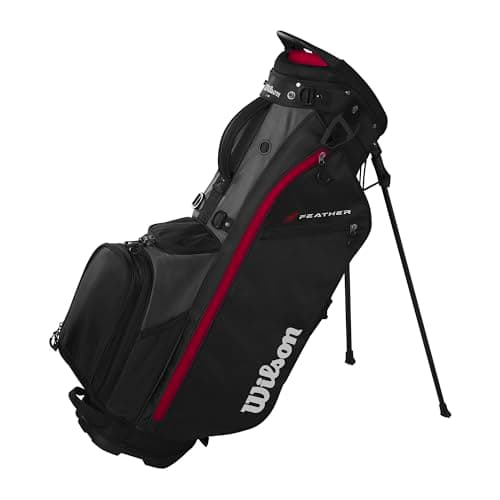 Image of Wilson Feather Stand Bag, With 5-Way Top and Dual Strap System, For Easy Organisation, Colour: Black/Grey/Red